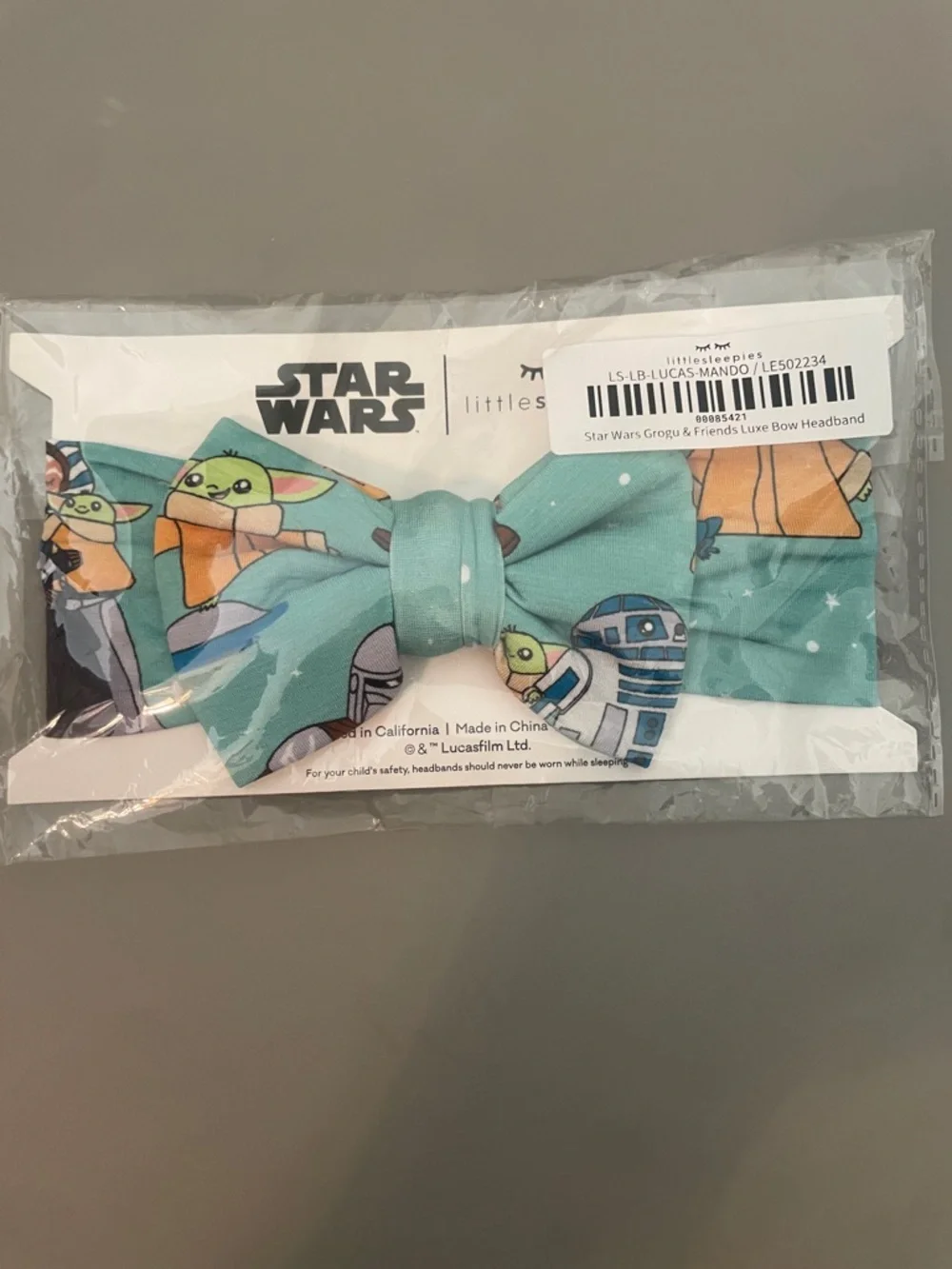 Little Sleepies Teal Star Wars Character Bow Headband - Picture 1 of 1